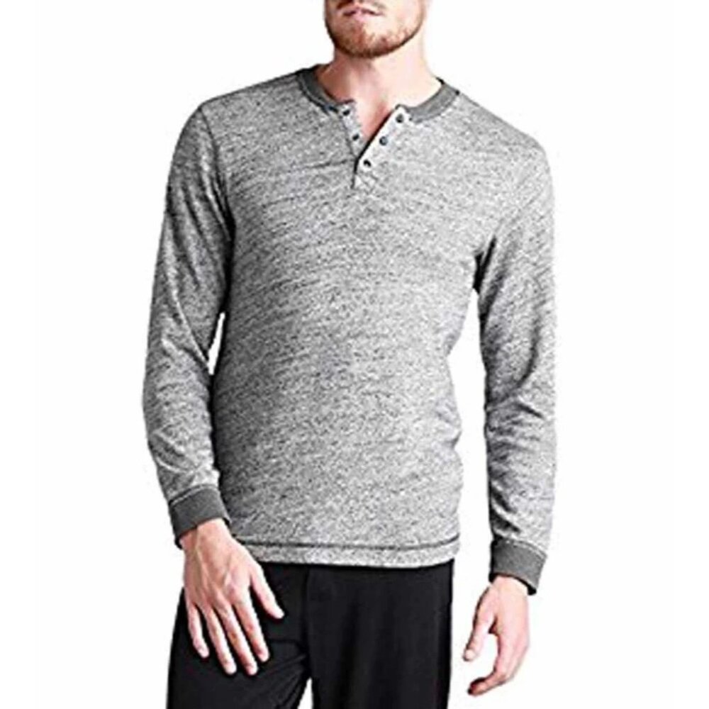 UGG Mens Galen Heathered Texture Sweater in‎ Black Bear. Sz XL Ribbed Neckline &